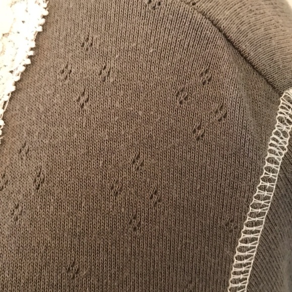 Olive Long Sleeve V neck cardigan with Lace - Picture 3 of 6